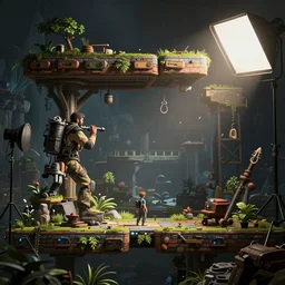 2d platform game concepts, unreal 5, hyperrealistic, realistic, photorealistic, dynamic lighting, highly detailed, cinematic landscape, studio landscape, studio lighting