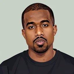portrait of kanye west in stephen bliss illustration artwork of kanye west, by stephen bliss