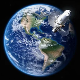 a picture of the earth taken by a giant alien telescope a thousand light years away