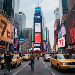 times square in the 7 0 s, photorealistic, hyperdetailed 3 d matte painting, hyperrealism, hyperrealistic, cinematic, unrealengine octane render,
