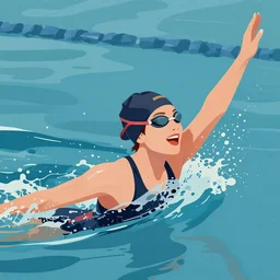 swimming in a sea of incredible joy, a simple textured vector based illustration, critical detail, contrasting colors, sharp focus, atmospheric dreamscape painting, wlop by ( portrait )