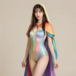 studio portrait of neutral good rainbow colorful female cleric bard healer as absurdly beautiful, elegant, young skinny gravure idol, an ultrafine hyperdetailed illustration by kim jung gi, irakli nadar, intricate linework, detailed faced, sharp focus, bright colors, octopath traveler, unreal engine 5 highly rendered, global illumination, radiant light, detailed and intricate environment