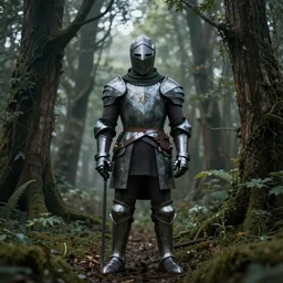 knight, trees, mystery