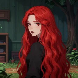 of long red hair girl in the style of the game life is strange