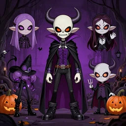 a gothic lisa frank rockstar vampire kraken npc designs for halloween splat fests in splatoon by nintendo with Jamie Hewlett and genndy tartakovsky as the lead designers