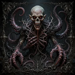 centered horrifying detailed portrait of a insane, crazed, mad old bald zombie, cthulhu, eldritch abomination, dunwitch horror, lovecraft bleeding ornate tentacles growing around, ornamentation, thorns, vines, tentacles, elegant, beautifully soft lit, full frame, 8 k by wayne barlowe, peter mohrbacher, kelly mckernan, h r giger