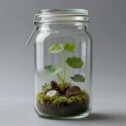 glass jar with biosphere inside