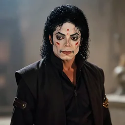 a film still of michael jackson starring in a blockbuster film as darth maul from star wars, shallow depth of field, cinematic, award winning cgi, vfx, film still