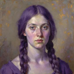 portrait of a purple tribeswoman, by nikolay makovsky.