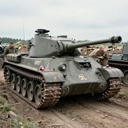a photograph of a tank in the trenches of ww 2