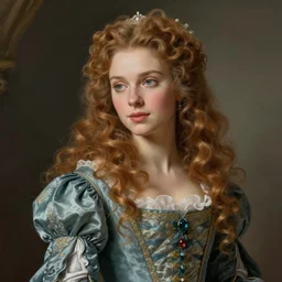 portrait of Princess Merida, retro and ethereal, expressive pose, Rococo, highly detailed, digital painting, artstation, concept art, smooth, sharp focus, by Jean Auguste Dominique Ingres