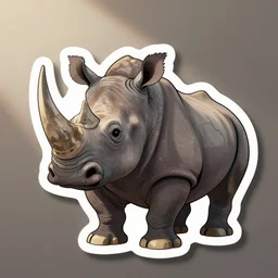 die cut sticker of anime cute rhino
