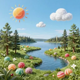 Finnish landscape made out of candy