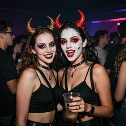 a rave, party, all the guests are demons