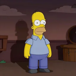 homer simpson in the style of south park