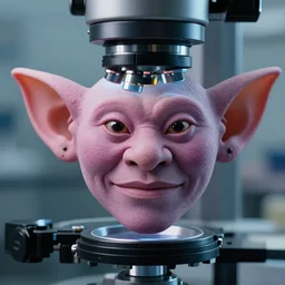 electron microscope image of a troll face