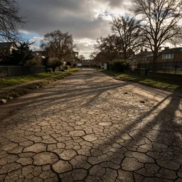 a dried up dusty channel going through london
