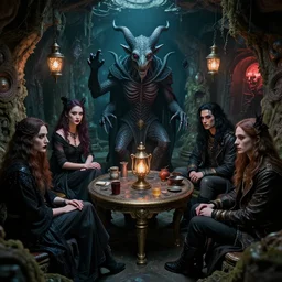 Satanic reptilian shapeshifter politicians and celebrities gathering in their natural habitat of secret society underground bases