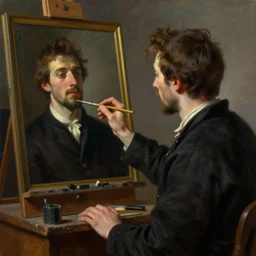 painting of a man painting a picture of a man painting a picture of himself by emile friant