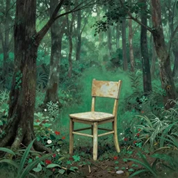 whimsical, chair in the forest wenjun lin