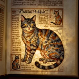 illuminated manuscript cat illustrations