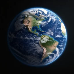planet earth, digital art style