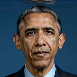 obama's face half under the water surface, reflection, refraction, render, an 8 k photograph. volumetric lighting, sub surface scattering, masterpiece, artgem. volumetric light, subsurface scattering, high detail