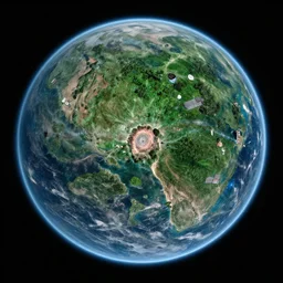 A lush planet as seen from space, NASA Hubble image.