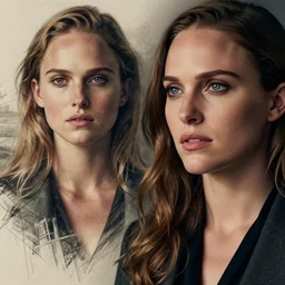 natalie portman and sandra bullock combined artist sketch closeup