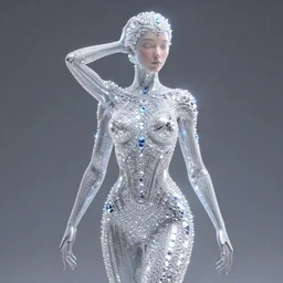 full body detailed, ethereal, human body, covered in diamonds and other gems glowing, highly detailed face, elegant posed, intricate, extremy detailed, beeple, cgsociety, 3 d unreal engine octane render. cinematic lighting, highly detailed 4 k art