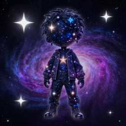gigachad made from stars, cosmos, digital art, trending on artstation