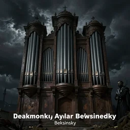 dark fantasy matte painting of a screaming pipe organ at night, dark stormy weather by beksinsky and Goya, fine detail