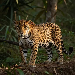 A jaguar in the jungle