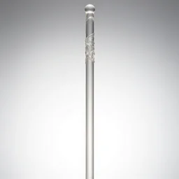 translucent bo staff, high detail macro photography, isolated on a pure white background, centered, entire object in frame, sharp focus, soft studio lighting