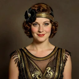 a portrait photo of a 1 9 2 0 s woman with a slight smile in a flapper dress, atmospheric lighting, painted, intricate, ultra detailed by leesha hannigan, thierry doizon, kai carpenter, well composed, best on artstation, cgsociety, epic, stunning, gorgeous, intricate detail, wow, masterpiece