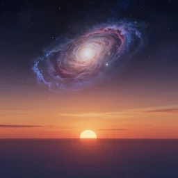 a sunset of the universe, digital art, trending on artstation, by alena aenami
