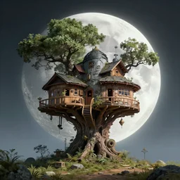 moon colony treehouse. 2 0 9 6 ad. sci - fi concept art