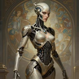beautiful but deadly female terminator cyborg, photography of kurzgesagt, deep focus, d & d, fantasy, intricate, elegant, highly detailed, digital painting, artstation, concept art, matte, sharp focus, illustration, hearthstone, art by artgerm and greg rutkowski and alphonse mucha