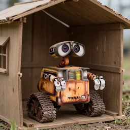 sukkah themed to Wall-E, temporary shelter, architectural detail, DSLR photography