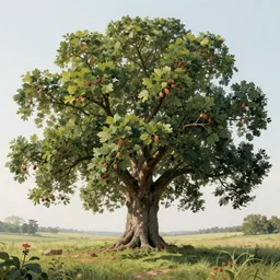 sacred ancient ancestral mulberry tree by roger dean and andrew ferez, art forms of nature by ernst haeckel, divine chaos engine, symbolist, visionary, art nouveau, botanical fractal structures, tree of life, lightning bolts, heimat, detailed, realistic, surreality