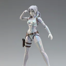 james jean isolated vinyl figure pretty lara croft character design, figure photography, dynamic pose, holographic undertones, glitter accents on figure, anime stylized, sharp focus, accurate fictional proportions, high delicate defined details, ethereal lighting