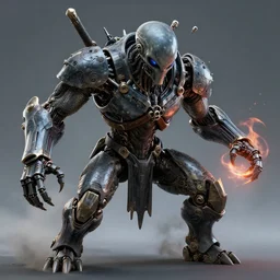 alien samurai slaying a cyborg unreal engine 8 k octane render