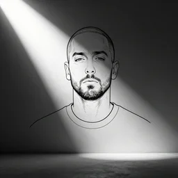 Minimalist line art of Eminem