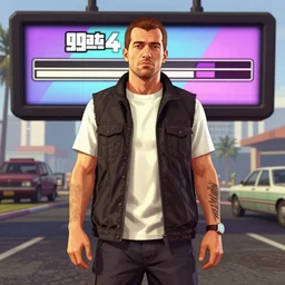 sam hyde as a gta 4 character, gta 4 loading screen, portrait, medium shot, digital art, by stephen bliss, by ross tran, highly detailed, trending on artstationhq