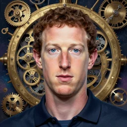 beautifully detailed, psychedelic, mystical lsd portrait of mark zuckerberg's inner being, clockwork, technical inner being, pen, ink, copic marker, complex massive detail, by enki bilal