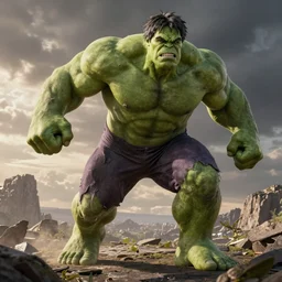 Photorealistic art of Elizabeth Olsen as the hulk, full body, action shot, high definition, cinematic, realistic