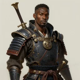 A portrait of an african man, samurai, fantasy art, art by greg rutkowski, matte painting, trending on artstation