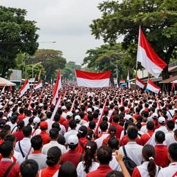 hyperrealism extreamly highly detailed photography on sigma 2 4 mm f / 8 of extreamly highly detailed indonesian independence day