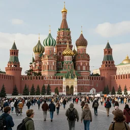 concept art of the epic Kremlin kind joyful crowd 8k