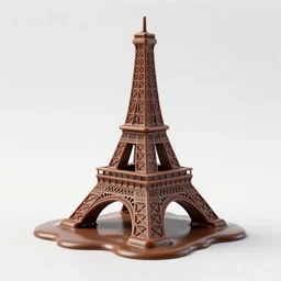 eiffel tower made of chocolate melting, photorealistic, 8 k